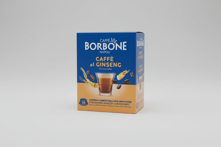 Borbone Lavazza A Modo Mio ginseng coffee capsule from Capsule Caffè & Dolci, featuring a close-up of the capsule with Ginseng flavor.