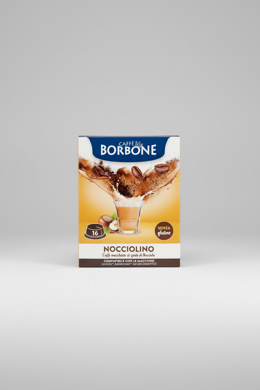 Borbone Lavazza A Modo Mio Nocciolino coffee capsule from Capsule Caffè & Dolci, showing a close-up of the capsule with branding.