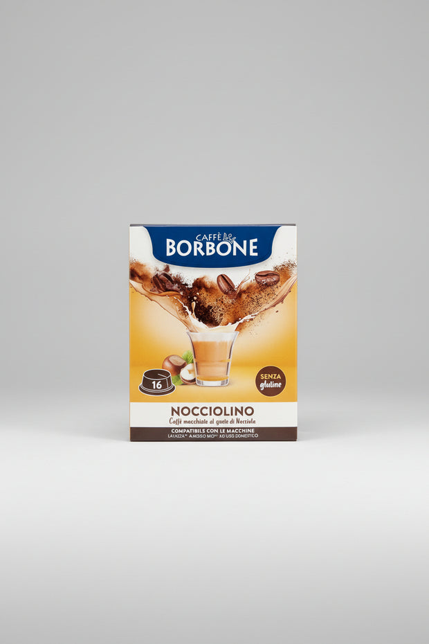 Borbone Lavazza A Modo Mio Nocciolino coffee capsule from Capsule Caffè & Dolci, showing a close-up of the capsule with branding.