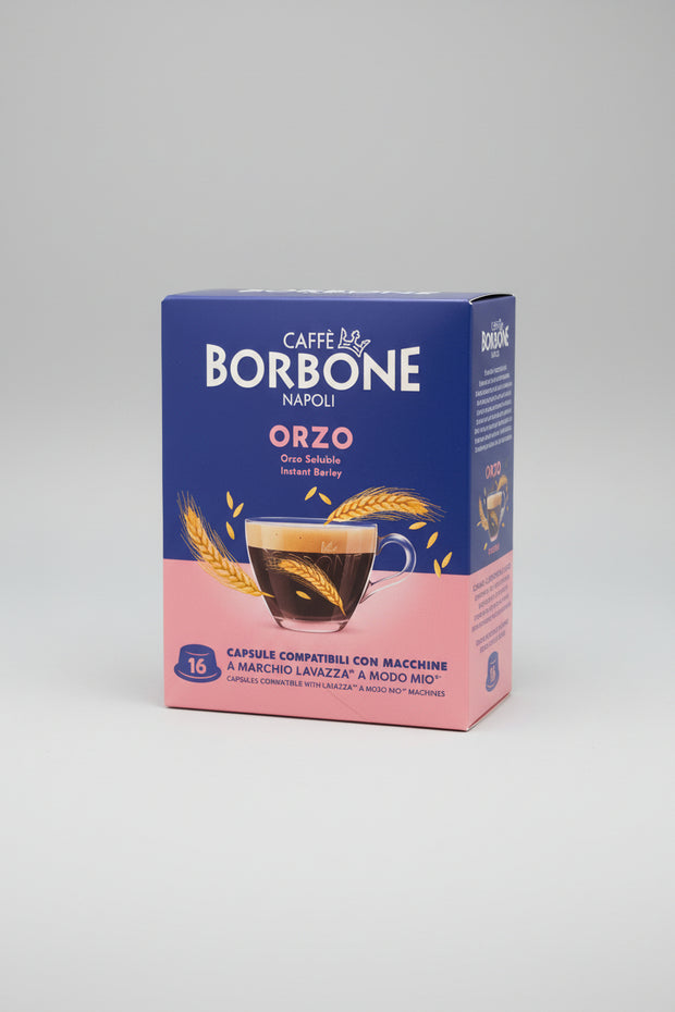 Borbone Lavazza A Modo Mio Orzo coffee capsules from Capsule Caffè & Dolci, featuring roasted coffee in a sleek capsule design.
