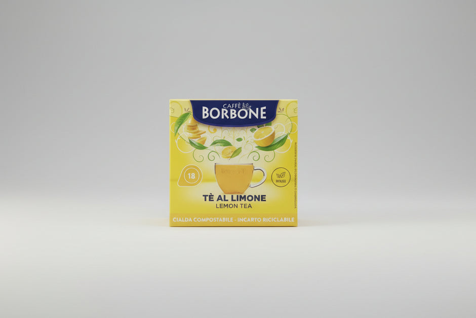 Borbone Cialda The al Limone capsule coffee for Capsule Caffè & Dolci, lemon-flavored coffee pod in packaging