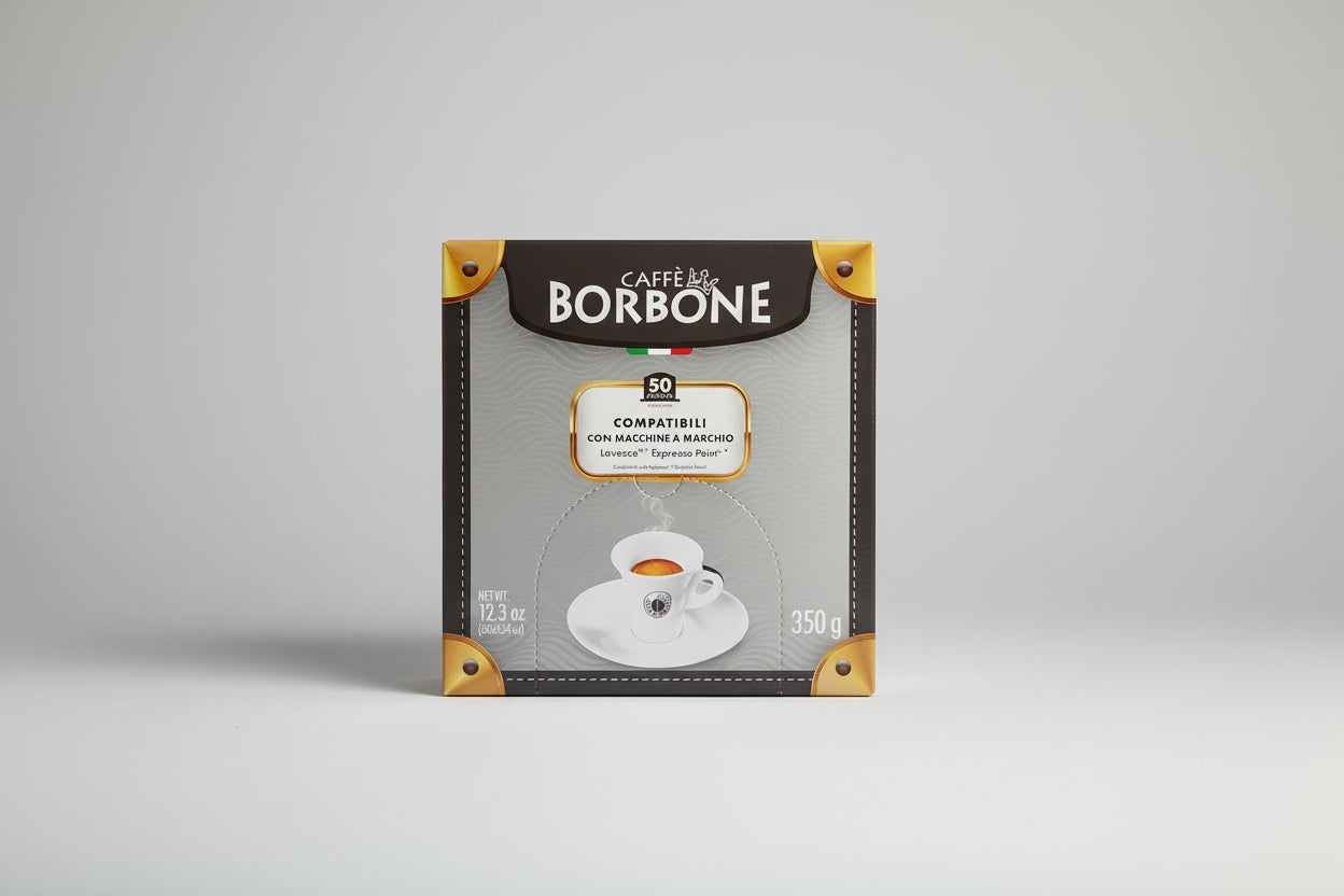 Borbone Lavazza Espresso Point Dek coffee capsules by Capsule Caffè & Dolci, showing a pack of 50 espresso capsules.