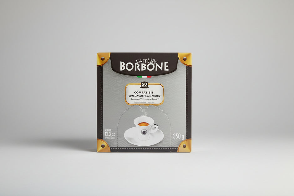 Borbone Lavazza Espresso Point Dek coffee capsules by Capsule Caffè & Dolci, showing a pack of 50 espresso capsules.