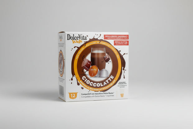 DolceVita Dolce Gusto CioccoLatte coffee capsule by Capsule Caffè & Dolci, showing a close-up of the coffee capsule with chocolate and latte flavors.