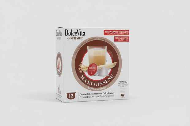 DolceVita Dolce Gusto Ginseng coffee capsule from Capsule Caffè & Dolci, showing a close-up of the capsule for Ginseng flavor.