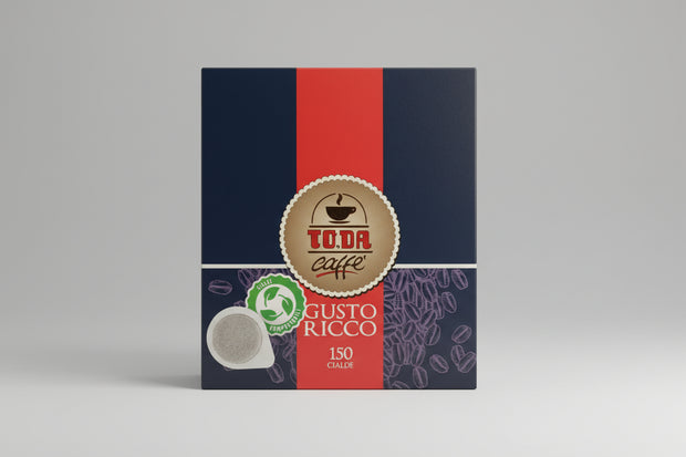 Gattopardo Cialda Gusto Ricco capsule coffee pack from Capsule Caffè & Dolci, showing foil-wrapped coffee pods with branding.