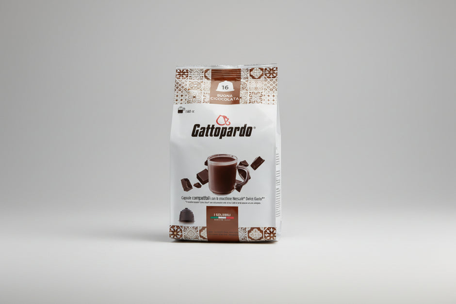 Gattopardo Dolce Gusto Cioccolato capsule from Capsule Caffè & Dolci, showing a chocolate-flavored coffee capsule.