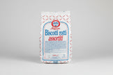 Lazzaroni Biscotti Rotti in 1kg package, traditional Italian almond cookies, displayed in a clear container with biscotti visible inside.