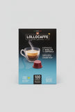 Lollo Caffè Blue Nero 100 capsule pack from Capsule Caffè & Dolci, featuring blue and black packaging with coffee capsules.